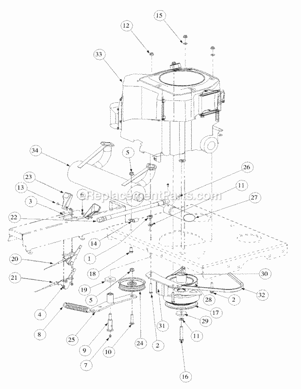 Kohler Engine Assembly Diagram and Parts List for M60-KH 53BB5BDX750-27HP-OHV Cub Cadet Lawn Tractor
